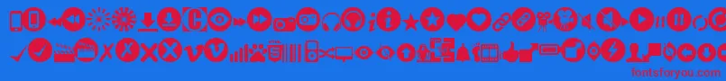 Fonte Stmedia – fontes vermelhas em um fundo azul