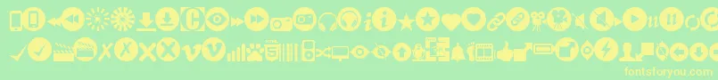 Fonte Stmedia – fontes amarelas em um fundo verde