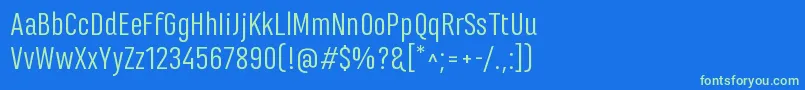 MarianinaFyRegular Font – Green Fonts on Blue Background