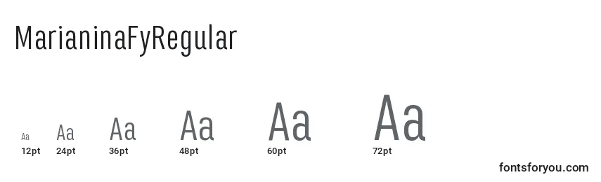 Размеры шрифта MarianinaFyRegular