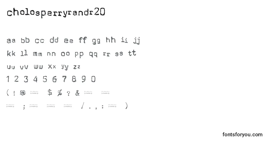 A fonte CholoSperryRandR20 – alfabeto, números, caracteres especiais
