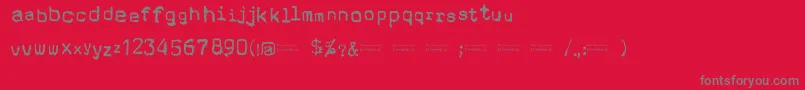 フォントCholoSperryRandR20 – 赤い背景に灰色の文字