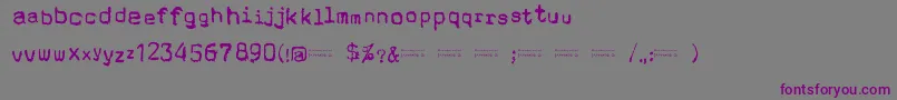 フォントCholoSperryRandR20 – 紫色のフォント、灰色の背景