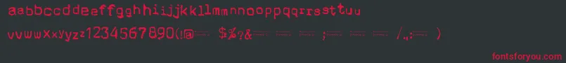 フォントCholoSperryRandR20 – 黒い背景に赤い文字