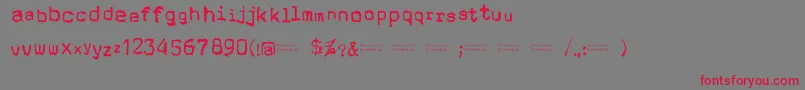 フォントCholoSperryRandR20 – 赤い文字の灰色の背景