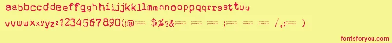 CholoSperryRandR20 Font – Red Fonts on Yellow Background