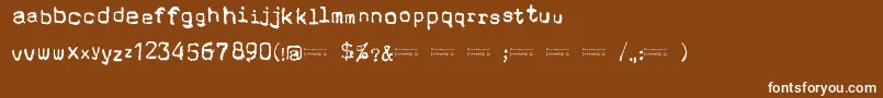 CholoSperryRandR20-fontti – valkoiset fontit ruskealla taustalla