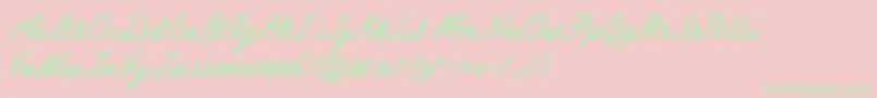 CampgroundfreedemoRegular Font – Green Fonts on Pink Background