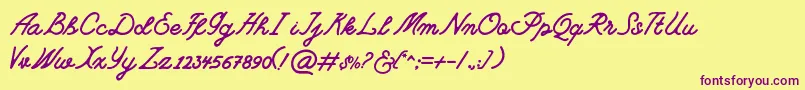 CampgroundfreedemoRegular Font – Purple Fonts on Yellow Background