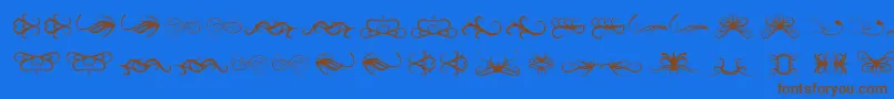 Tearsofjoy-Schriftart – Braune Schriften auf blauem Hintergrund