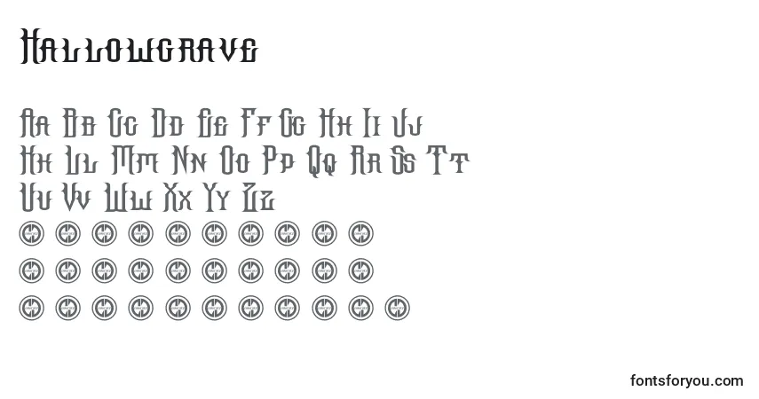 Schriftart Hallowgrave – Alphabet, Zahlen, spezielle Symbole
