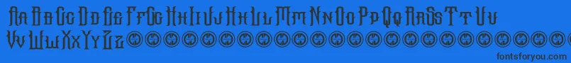 フォントHallowgrave – 黒い文字の青い背景