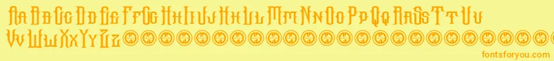 Hallowgrave Font – Orange Fonts on Yellow Background