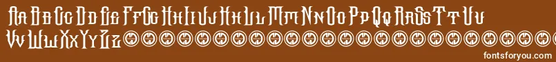 Hallowgrave-fontti – valkoiset fontit ruskealla taustalla