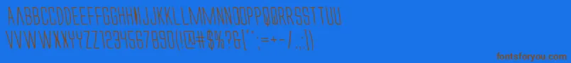 フォントAlienleagueiileft – 茶色の文字が青い背景にあります。