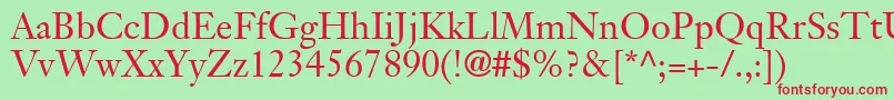 JansonSsi Font – Red Fonts on Green Background