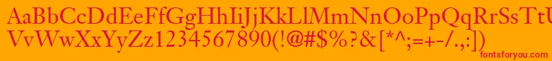 フォントJansonSsi – オレンジの背景に赤い文字