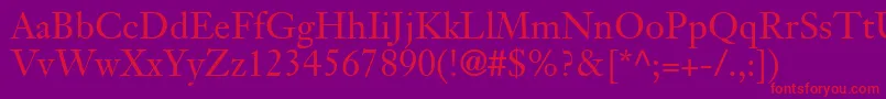 JansonSsi Font – Red Fonts on Purple Background