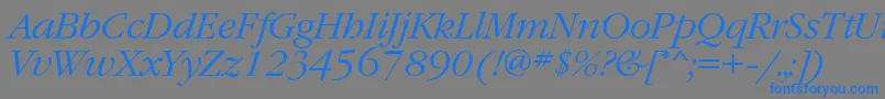 GaramondattItalic Font – Blue Fonts on Gray Background