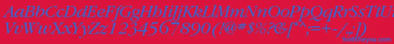 GaramondattItalic-fontti – siniset fontit punaisella taustalla