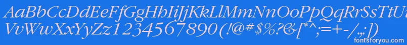 GaramondattItalic Font – Pink Fonts on Blue Background