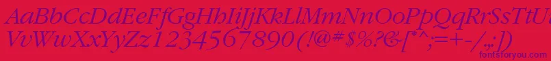 GaramondattItalic-fontti – violetit fontit punaisella taustalla