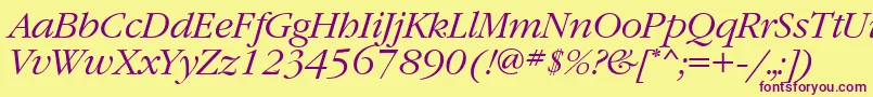 More about GaramondattItalic Font GaramondattItalic Font – Purple Fonts on Yellow Background
