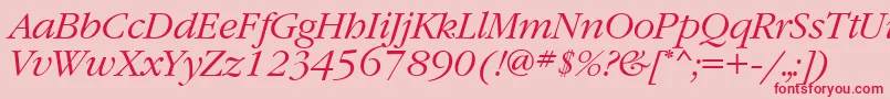 GaramondattItalic Font – Red Fonts on Pink Background