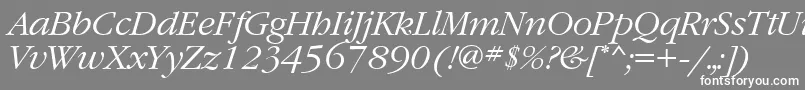 Fonte GaramondattItalic – fontes brancas em um fundo cinza