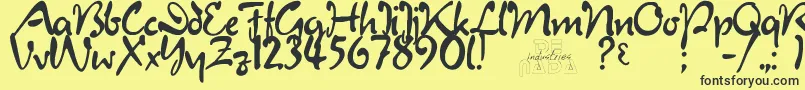 JulietRegular-Schriftart – Schwarze Schriften auf gelbem Hintergrund