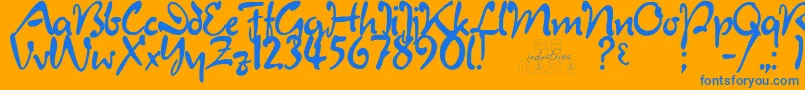 JulietRegular Font – Blue Fonts on Orange Background