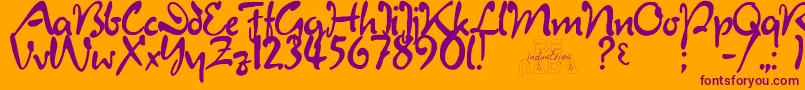 JulietRegular Font – Purple Fonts on Orange Background