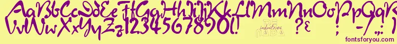 JulietRegular Font – Purple Fonts on Yellow Background