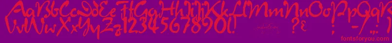 JulietRegular Font – Red Fonts on Purple Background