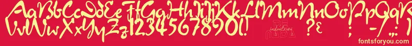 フォントJulietRegular – 黄色の文字、赤い背景