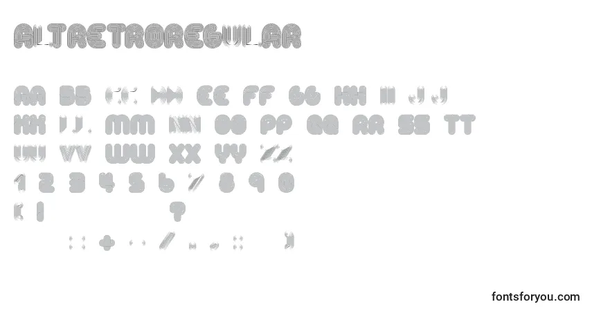 Шрифт AltRetroRegular – алфавит, цифры, специальные символы