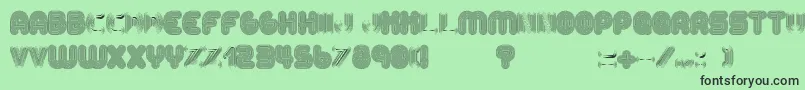 AltRetroRegular-fontti – mustat fontit vihreällä taustalla