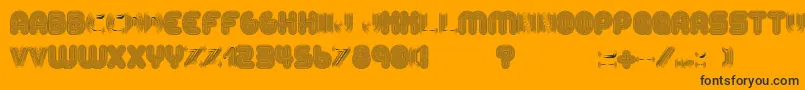 AltRetroRegular-fontti – mustat fontit oranssilla taustalla