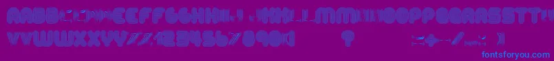フォントAltRetroRegular – 紫色の背景に青い文字