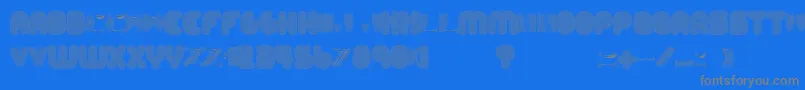 フォントAltRetroRegular – 青い背景に灰色の文字