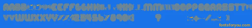 AltRetroRegular-fontti – oranssit fontit sinisellä taustalla