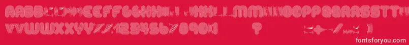 AltRetroRegular-fontti – vaaleanpunaiset fontit punaisella taustalla
