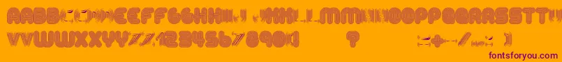 AltRetroRegular-Schriftart – Violette Schriften auf orangefarbenem Hintergrund