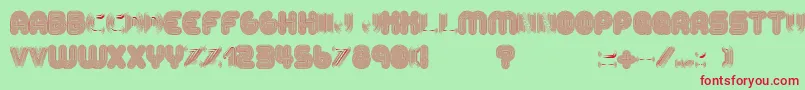 フォントAltRetroRegular – 赤い文字の緑の背景