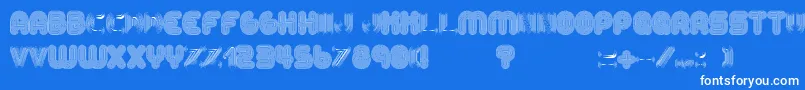 Czcionka AltRetroRegular – białe czcionki na niebieskim tle