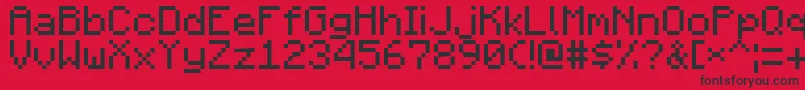 Minecraft1.1 Font – Black Fonts on Red Background