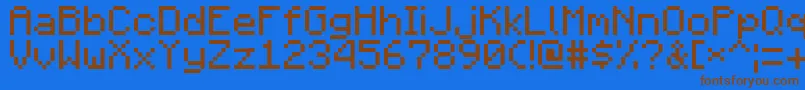 Minecraft1.1-Schriftart – Braune Schriften auf blauem Hintergrund