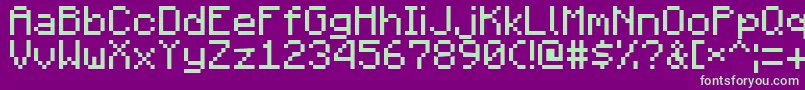 Minecraft1.1 Font – Green Fonts on Purple Background