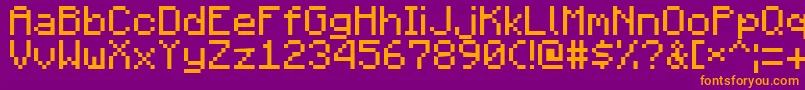 Minecraft1.1 Font – Orange Fonts on Purple Background