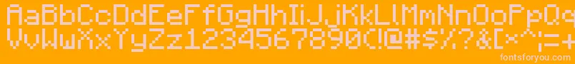 Minecraft1.1-Schriftart – Rosa Schriften auf orangefarbenem Hintergrund
